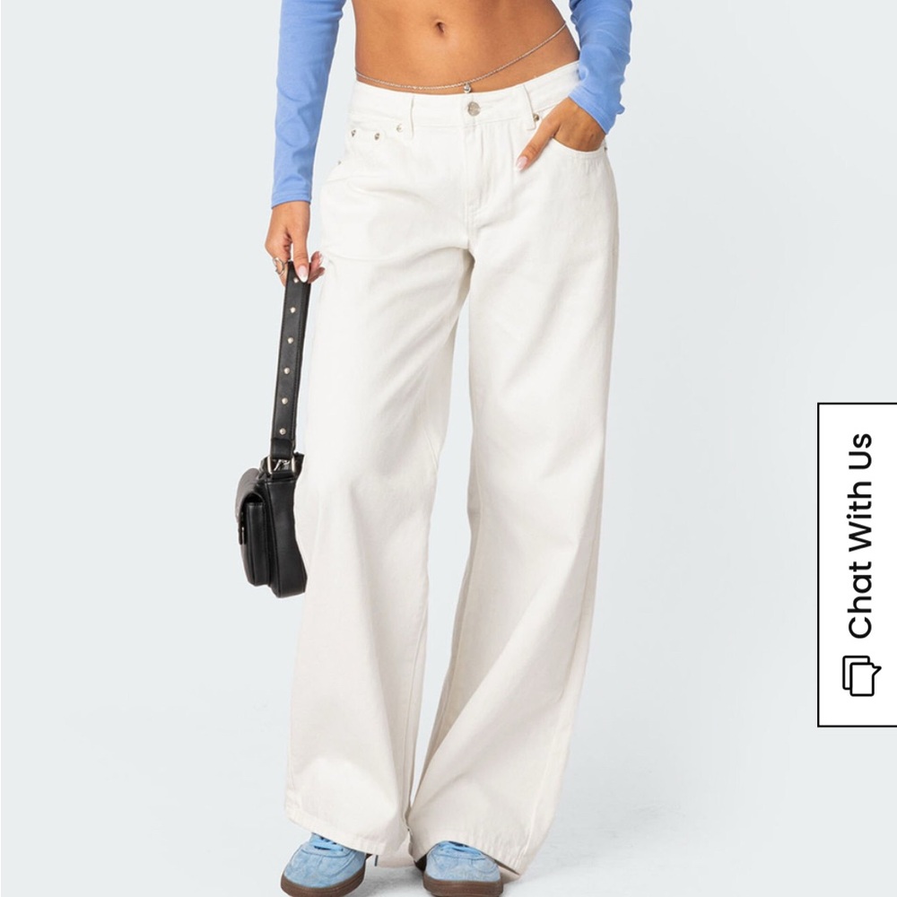 EDIKTED White Wide-Leg Jeans